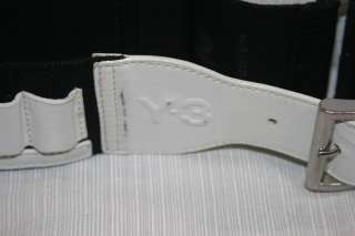 YOHJI YAMAMOTO Adidas White Leather Belt Small New  