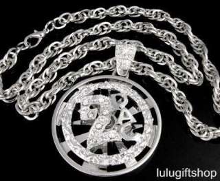 2PAC 2 PAC BLING SPINNER HIPHOP PENDANT CHAIN NECKLACE  