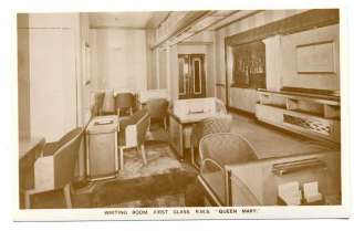 K1293 TRANSPORTATION SHIP RMS QUEEN MARY WRITING ROOM  