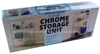 New 4 Shelf Steel WIRE SHELVING Storage Unit Shelf Rack Chrome 14 x 