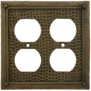Art and Craft Light Plates. Bungalow Style Double Duplex Outlet Cover 