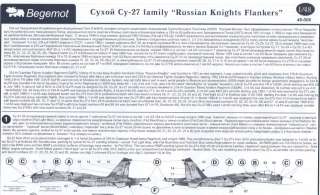   48 SUKHOI Su 27 FLANKER RUSSIAN KNIGHTS Aerobatic Team w/Masks  