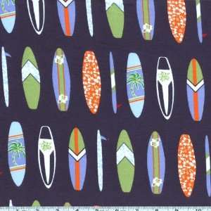  58 Wide Cotton Rib Knit Surfboard Navy Fabric By The 