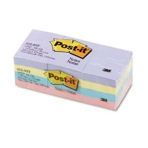  Post it  Color Notes, 1 1/2 x 2, Four Pastel Colors, 12 