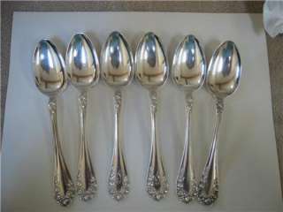 old wallace rose pattern sterling silver tea spoons set of 6  