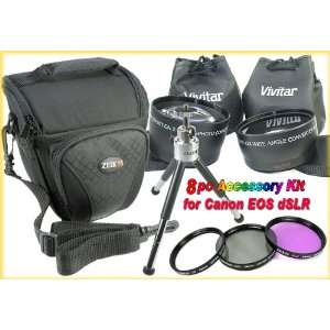  8 pc Vivitar Twin Lens Accessory Kit for Canon EOS dSLR 