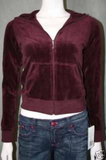 Authentic Juicy Couture Velour Hoodie Afterparty Wine P  