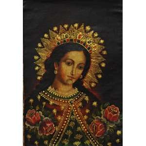  Our Lady Peruvian Cuzco Icon Oil Painting: Home & Kitchen