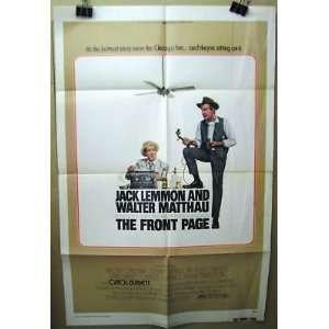  Movie Poster The Front Page Walter Matthaw hack Lemmon 