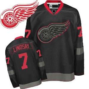 Detroit Red Wings Black Ice Jersey Ted Lindsay Hockey Jersey(All are 