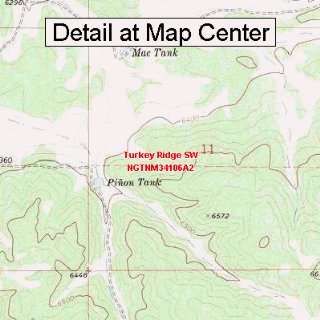 USGS Topographic Quadrangle Map   Turkey Ridge SW, New Mexico (Folded 