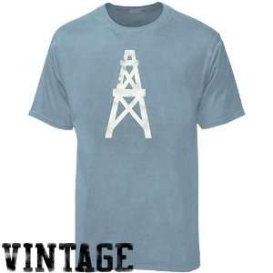   Oilers Heather Blue Retro Logo Vintage T shirt