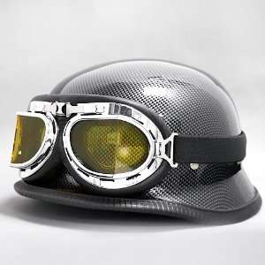 Sporty Look Carbon Fiber Look German Style DOT Approved Half Helmet 