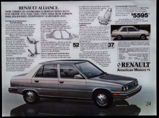 Vintage Magazine Print Ad Renault Alliance DL Car  