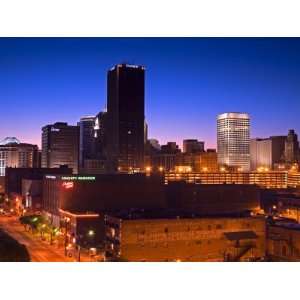 Oklahoma City Skyline Viewed from Bricktown District, Oklahoma, USA 