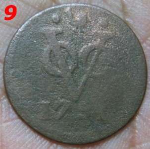1700s 1800s COIN VOC penny DUIT US COLONIAL lot of 3 coins 9l  