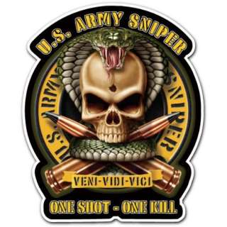   Sniper Skull Cobra Veni Vidi Vici Car Bumper Sticker Decal 5x4