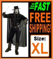NEW DELUXE V for Vendetta COSTUME Adult Sz XL Extra Lg  
