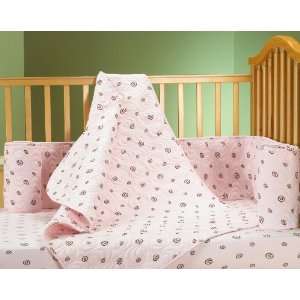  Frenchie Mini Couture 3 Piece Crib Bedding Set, Pink With 