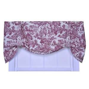  Victoria Park Toile Tie Up Valance Window Curtain in Red 