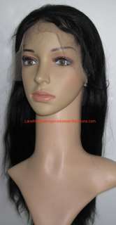 Top Quality Indian Remy Natural Straight Lace Front Human Hair Wig 1B 