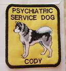 Alaskan Malamute Psychiatric Service Dog Patch yellow