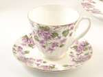 Bone China Violet Tea Cup & Saucer