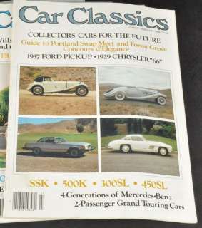 6pc Lot Vintage CAR COLLECTOR & CAR CLASSICS Magazine Back Issues 