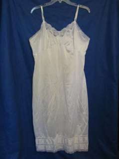 ADONNA Vintage FULL DRESS SLIP White SZ 40 43long(adj)  
