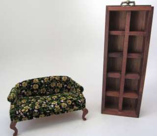 Dollhouse Miniature vintage TALL Bookcase,Settee NIB 2  