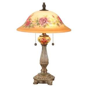 Rose Porcelain Table Lamp in Antique Golden Sand: Home 