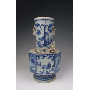  Decoration Porcelain Square Vase, Chinese Antique Porcelain, Pottery 