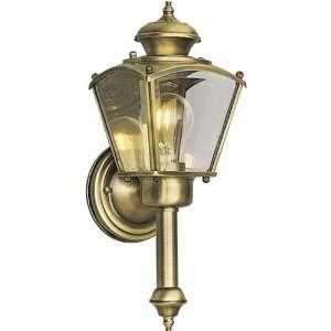   P5846 11 Wall Torch with Clear Beveled Glass Panels, Antique Brass