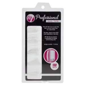  W7 100 Professional Nail Tips   Clear Square Beauty