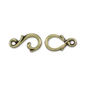  Brass Oxide Pewter Vine Hook and Eye Clasp Set Arts 