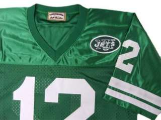 Joe Namath #12 New York Jets Green Sewn Throwback Mens Size Jersey 