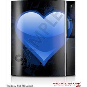  Sony PS3 Skin   Glass Heart Grunge Blue by WraptorSkinz 