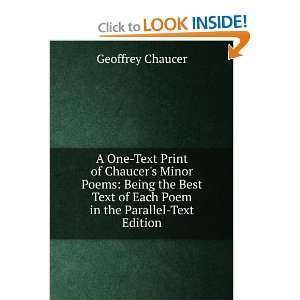   One text Print of Chaucers Minor Poems Geoffrey Chaucer Books