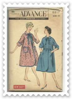 Vintage 50s Advance Aline Swing Trapeze Robe Pattern  