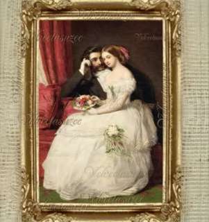 Lady Gent Couple Victorian 1800s Dollhouse Picture Art  