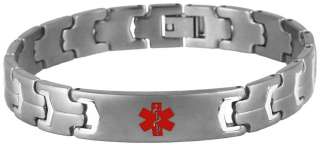   inch Stainless Steel Engravable Medical Alert ID Bracelet  