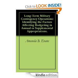   Factors Affecting Budgeting in Annual or Supplemental Appropriations