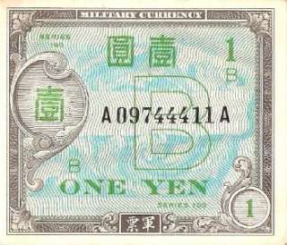 Japan 1 Yen WW II ALLIED MILITARY CURRENCY A09744411A 1945  