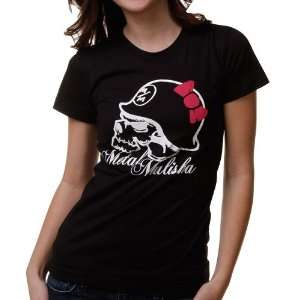 Metal Mulisha Ladies Black Bow T shirt (X Large)