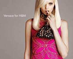 VERSACE for H&M Black Leather Studded Handbag Bag with Chain Handle 