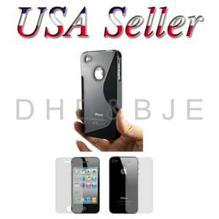   TPU Case Iphone 4G 4S Gel Body Cover w/ Screen Protector Verizon AT&T
