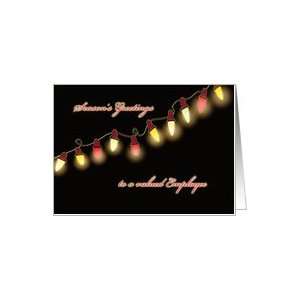 to a valued employee, business Christmas card, shining Christmas light 