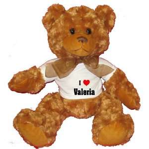  I Love/Heart Valeria Plush Teddy Bear with WHITE T Shirt 