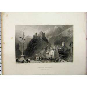   1837 Mountain Scene View Chateau Queyraz Valley Guill