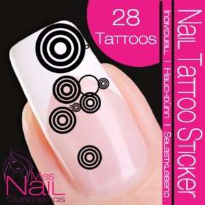  Nail Tattoo Sticker Circle / Dots   black Beauty